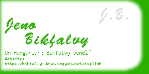 jeno bikfalvy business card